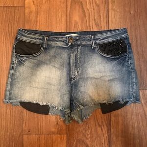 Distressed jean denim cutoff shorts 13